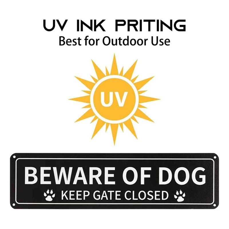 AS60-2 Pack Beware Of Dog Sign, 12X3 Inch Rust Free .040 Aluminum Metal Sign, Reflective, Fade Resistant, UV Protected