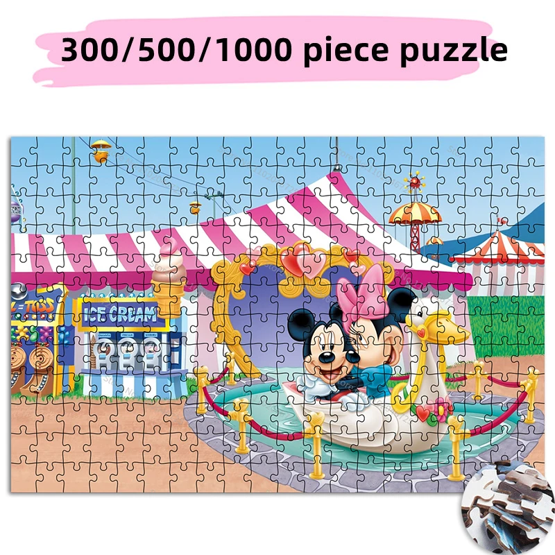 Disney Puzzels 300 500 1000 Stuks Mickey Minnie Mouse Pretpark Creatief Speelgoed Voor Kinderen Leren Onderwijs Collectie Hobby