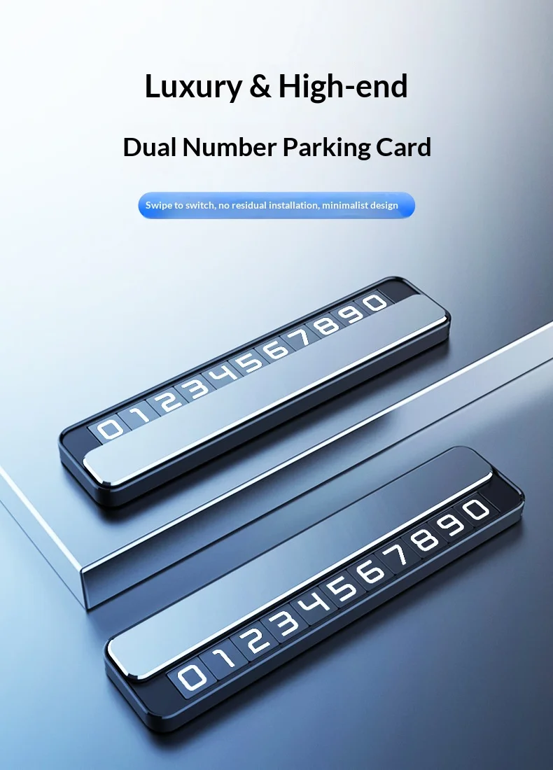 Neues temporäres Parkschild mit doppelter Nummernschild für Autos, kreatives verstecktes temporäres Parkschild, Autodekoration – Detail 1