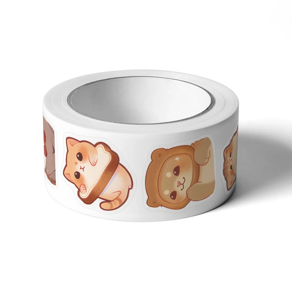 500Pcs/roll Cartoon Big Eyed Cat Roll Stickers DlY Guitar Phone Decoration Label Stationery Sealing LabelAnimal Decal Kid Toys