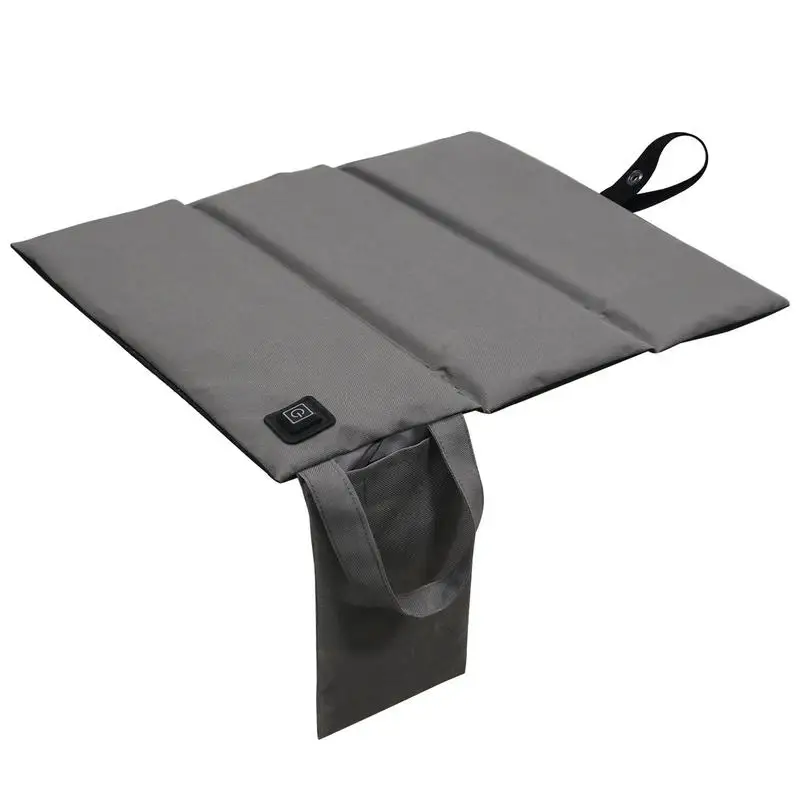 Heating Foldable Seat Folding Heating Pad For Car 3 Heating Levels Side Pockets USB Heating Pads For Park Stadium Seats Bleacher