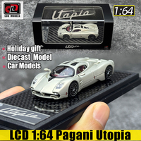LCD diecast model 1:64 scale new Pagani Utopia car model for static decorative items to give to friends as a holiday gift colle