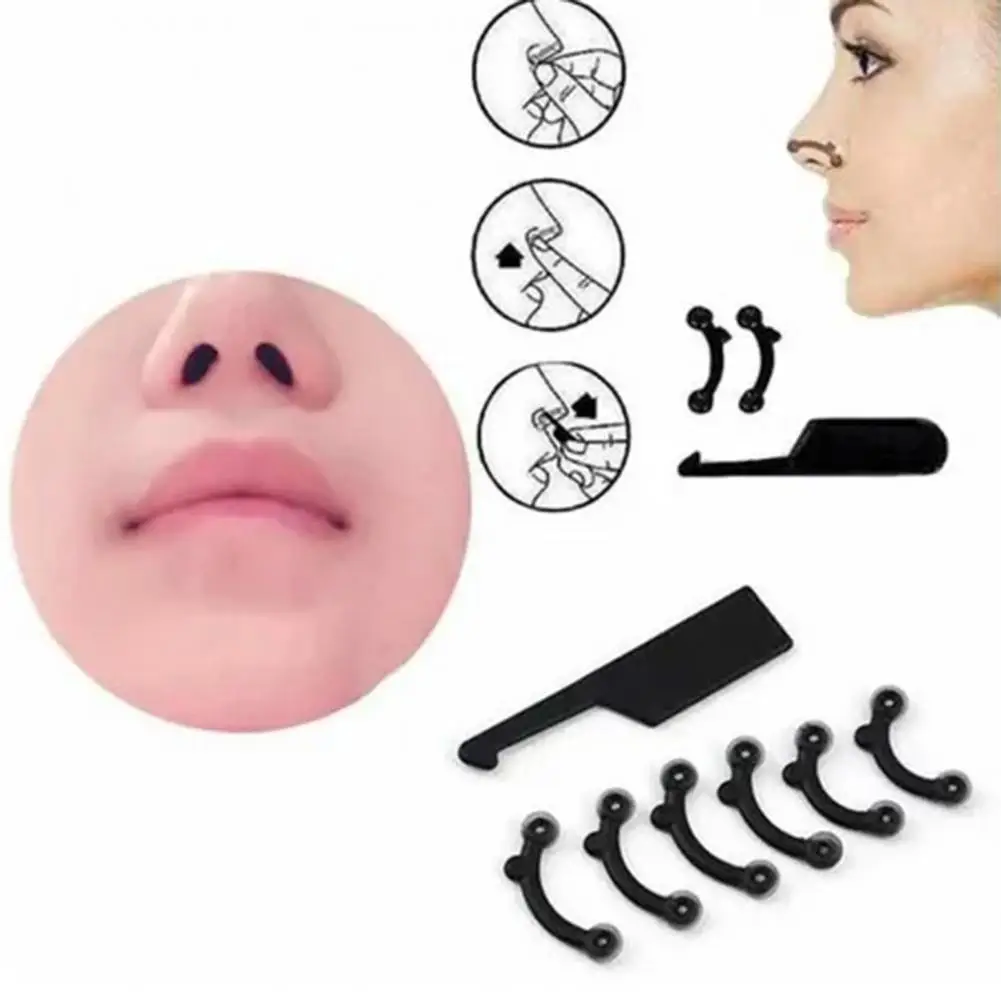 6Pcs/Set Beauty Nose Up Lifting Bridge Shaper Massage Tool No Pain Nose Shaping Clip Clipper Women Girl Massager 3 Size