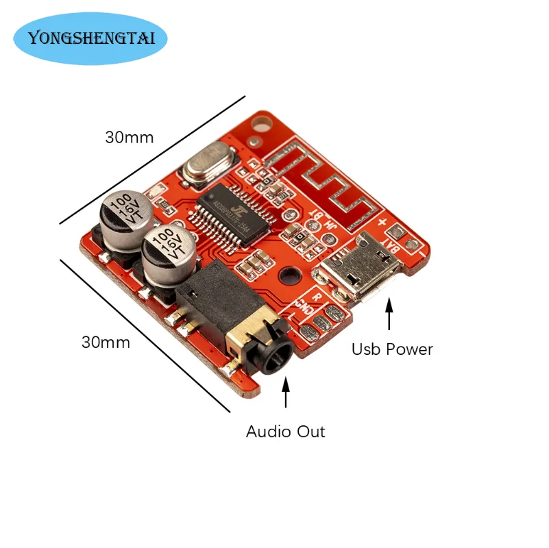 Bluetooth 5.0 modul penerima Audio ponsel 3.5mm antarmuka Stereo Output Power Amplifier Bluetooth Audio PCB