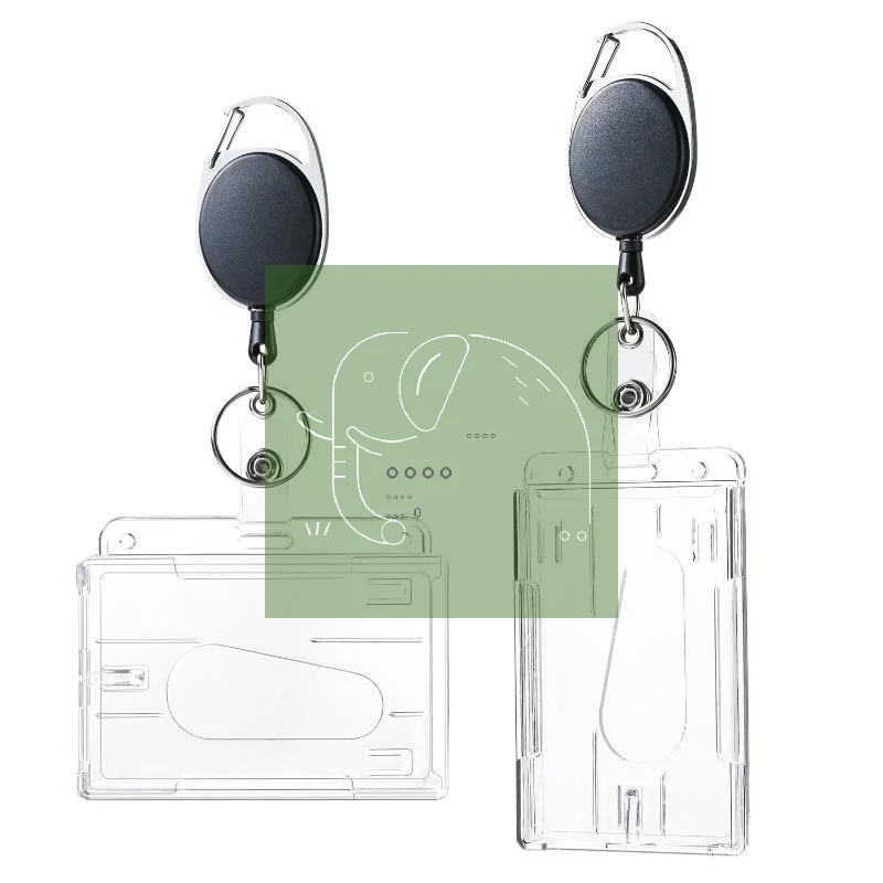 Heavy Duty Clear Waterproof PVC ID Card Holder Transparent Name Badge Protector for Office Travel Corporate Events