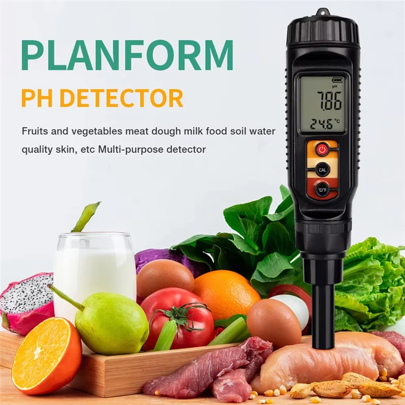 A66F-Food Grade PH Meter Soil Dough PH/Temperature Detector For Meat Cheese Bread Analyzer Meter