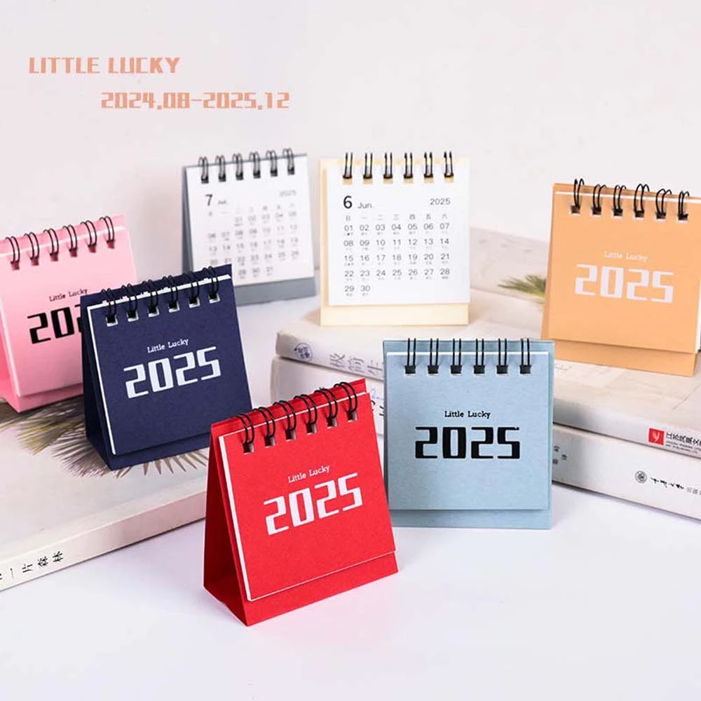 2024 2025 Mini Simple Small Desk Calendar Pocket Portable Memo Calendar Daily Learning Planner Desktop Decoration