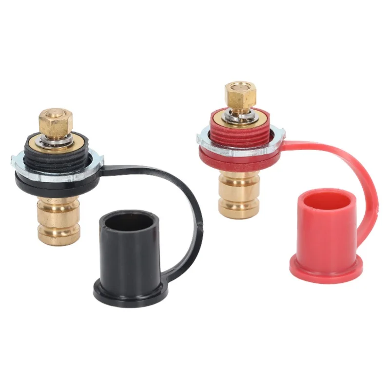 Battery Charger Post Kit 20mm Stud Cap Car RV Truck Charging Pile Jumper Terminal Black Red