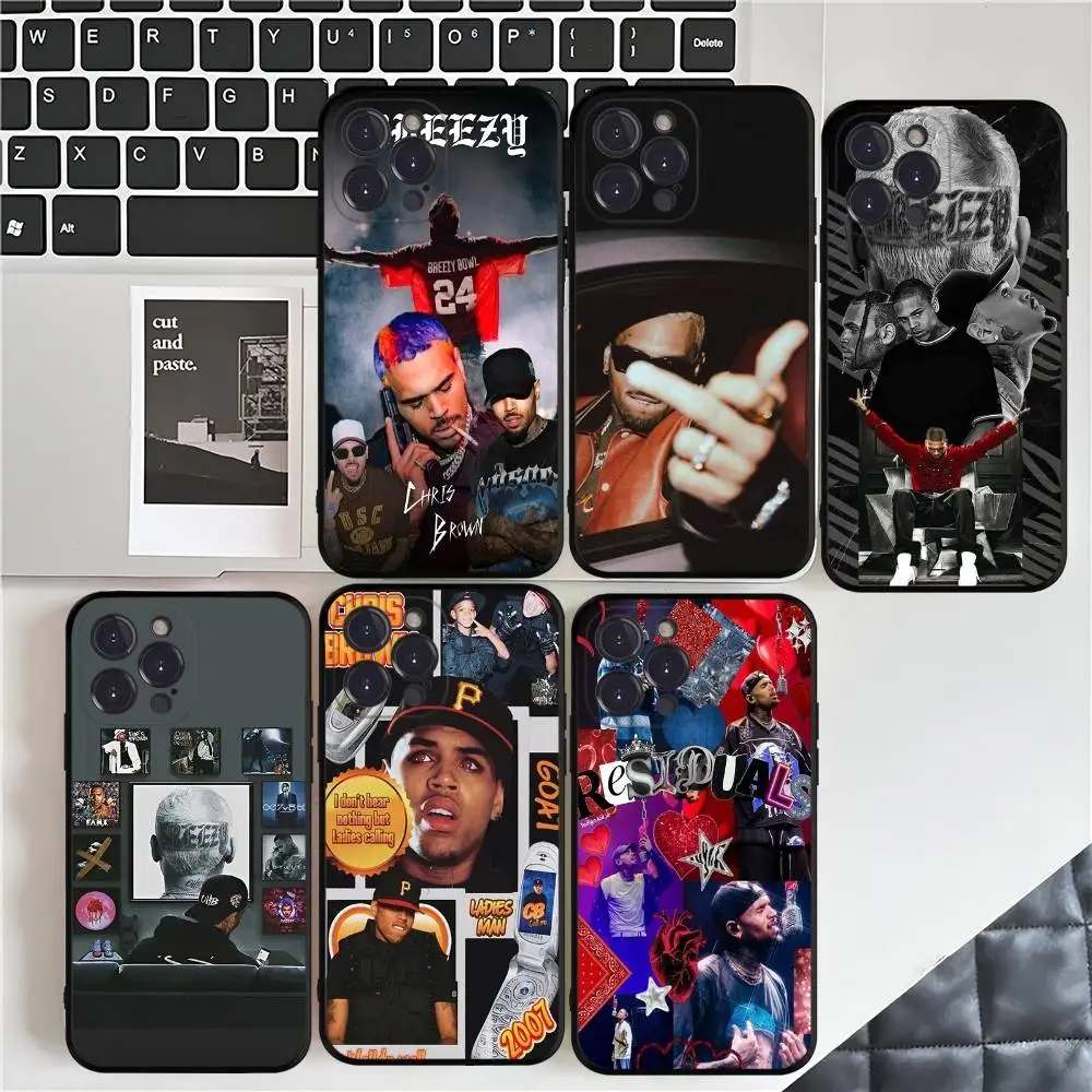 

C-Chris B-Brown Phone Case For Iphone 16 15 17 13 14 12 11 Pro Max Plus Black Shell Cover Case