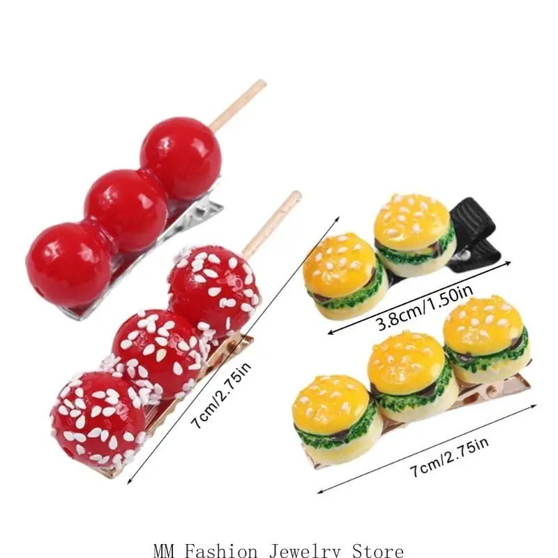 D0ub Candied Haws Hairclip cho trẻ định hình tóc bên pin tạo kiểu tóc công cụ thực phẩm sáng tạo Pin Pin Trang trí tóc hài