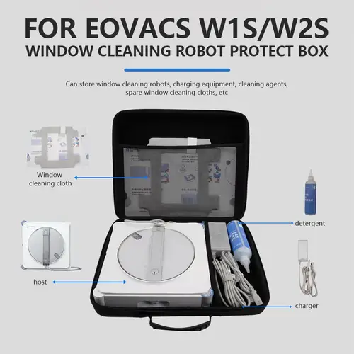 Imagen 2 del producto Funda protectora para Robot de limpieza de ventanas EOVACS W1S/W2S, caja de almacenamiento repelente al agua a prueba de golpes, organizador de viaje portátil