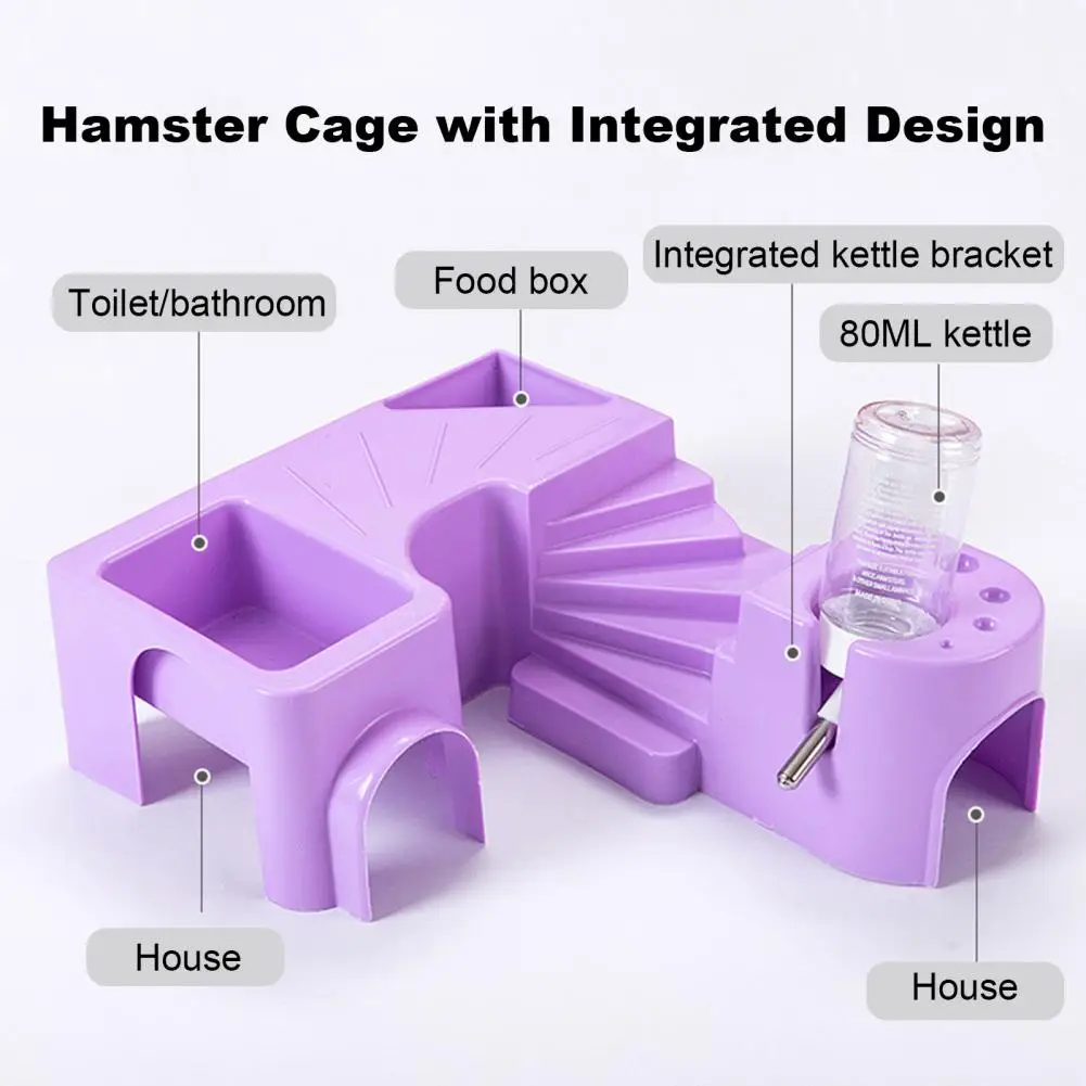 Multi-functional Hamster Accessories Spacious Hamster Cage with Water Bottle for Small Ideal Home for Hedgehogs for Play