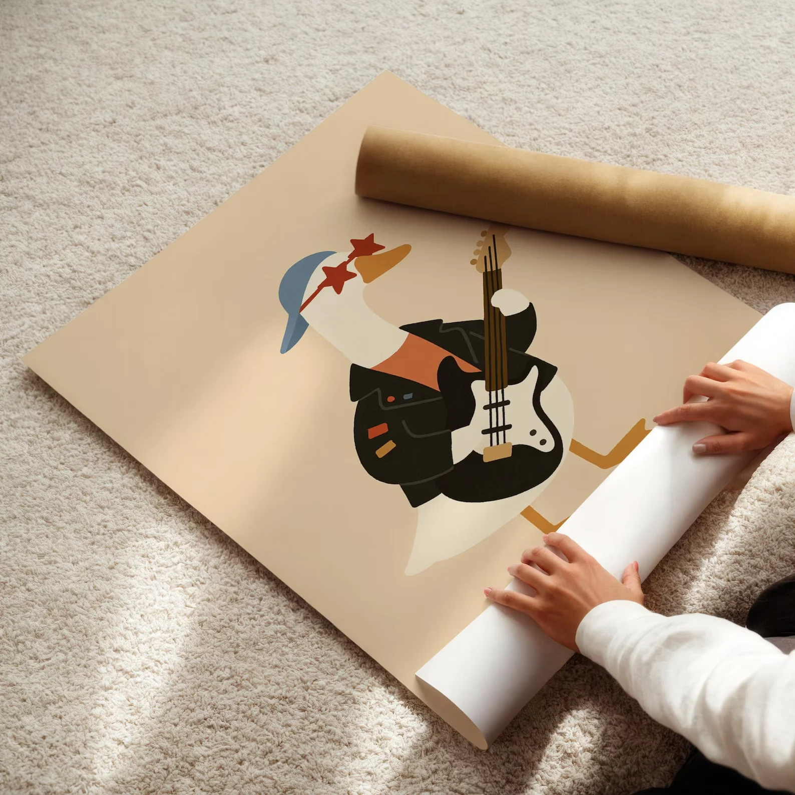 Cool Rocker Duck Wall Art Baby Boy Nursery Decor Printable Funny Animal Guitar Poster Kids Room Digital Download Boy Room Art image 5