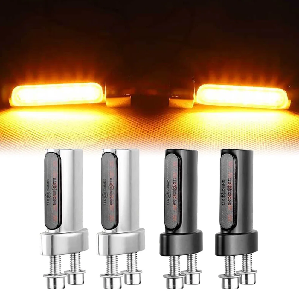 

2X LED 6mm Mini Motorcycle Turn Signal Blinker Light Amber For Sportster XL 1200 883