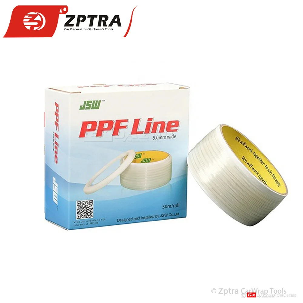 

Durable 10M/50M PPF Automotive Transparent Clear Vinyl Wrap Car Wrapping Cutting Finish Design Line Knifeless Tape PPF Vinyl 5MM