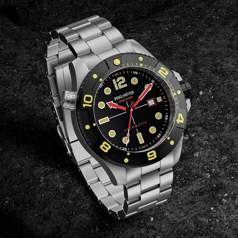 LIGE Design 2024 New Men Diving Watch Luminous Luxury Automatic Mechanical Wristwatch Sapphire Waterproof 500m Sports Watch Man