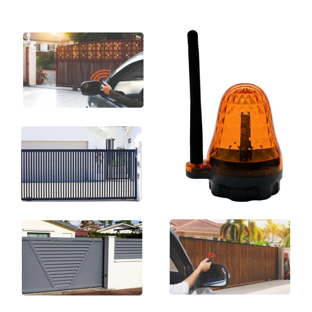 DC 12V or 24V LED gate flashing warning light, used for rotating swing door opener/obstacle signal flashing light