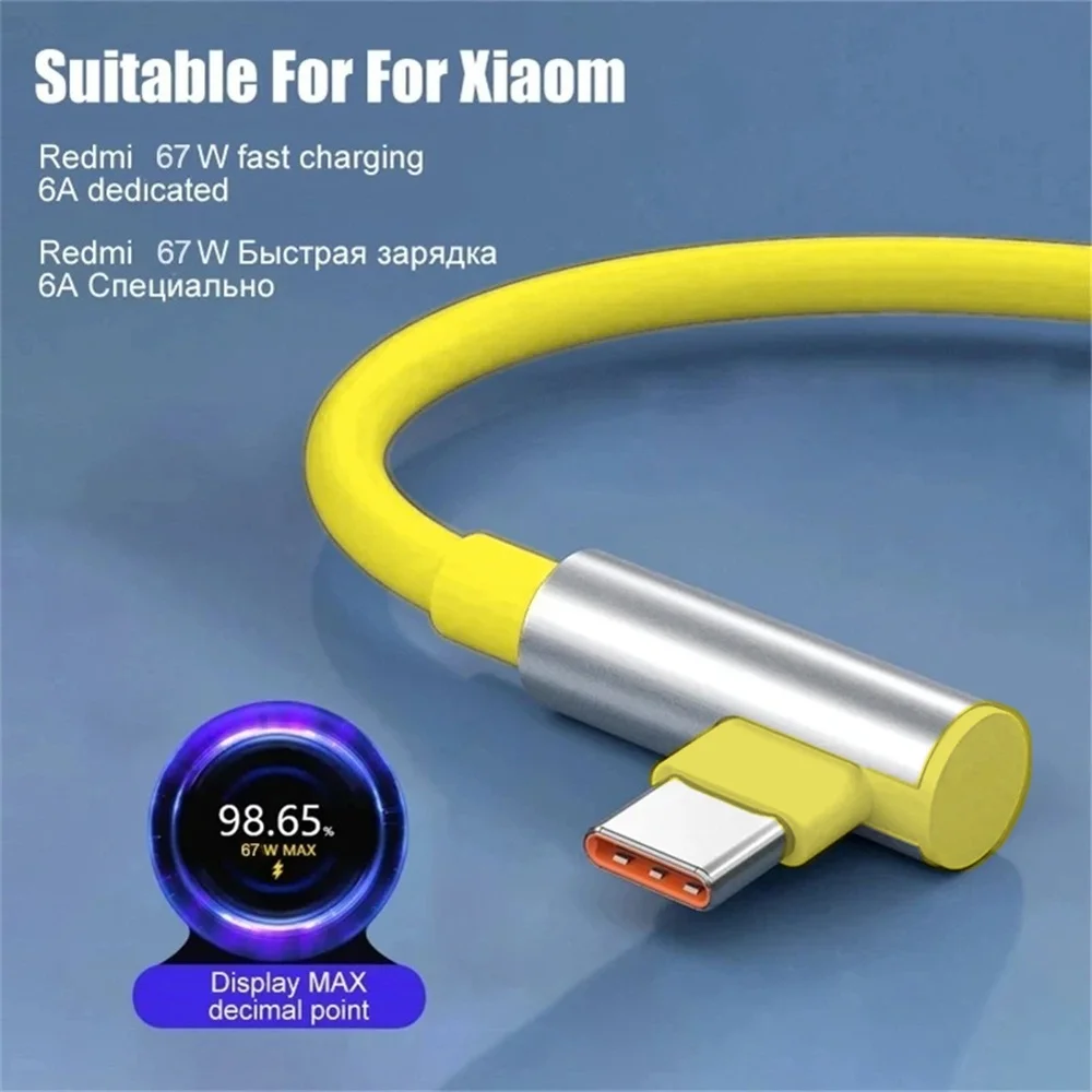 67 واط USB شاحن فائق السرعة محول الطاقة ل Xiaomi Mi 12 11 6A USB نوع C كابل ل POCO X5 X4 برو Redmi ملاحظة 9 10 11 شحن