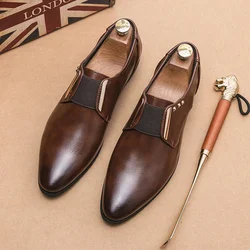 Spring Black luxury shoes Men's designer brand Brown leather shoes for men Comfortable Casual shoe Dress shoes loafers shoes man