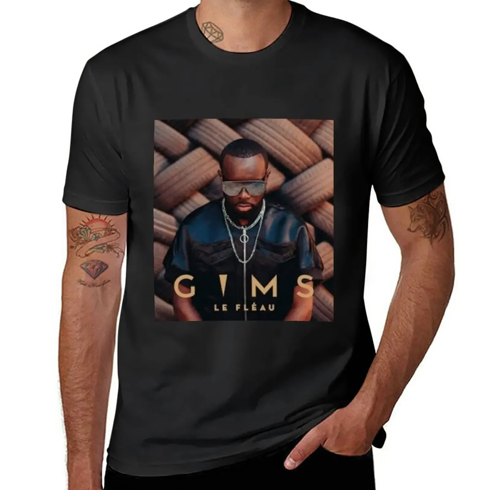 GIMS LE FLEAU poster T-Shirt customs sweat fitted t shirts for men