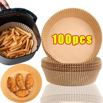 100/50 pz Friggitrice Ad Aria Carta Usa E Getta Antiaderente Airfryer Carte Da Forno 16 cm Rotondo Friggitrice Ad Aria Fodere di Carta Accessori Da Cucina di Carta
