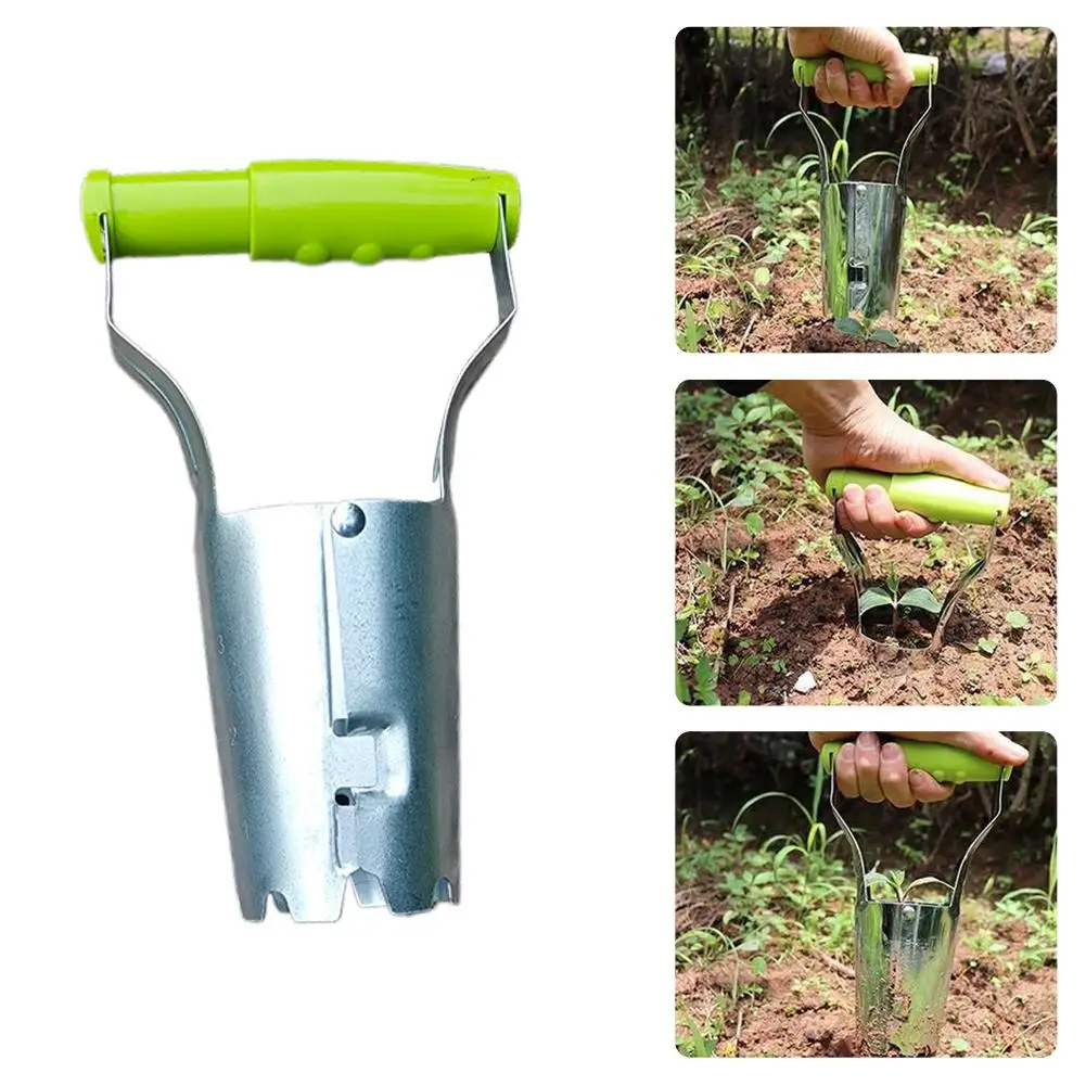 Stainless Steel Seeder Garden Flower Planting Planter Seedling Transplanter Excavator Horticultural Planting Hole Drilling Tools
