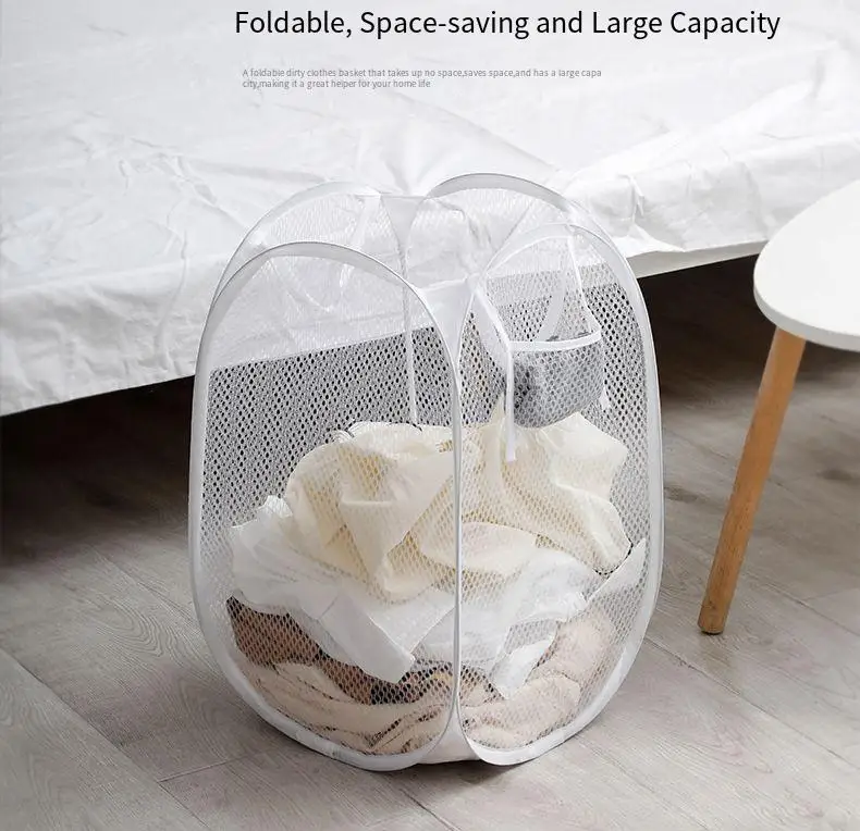 

Dirty Clothes Basket Skeleton Ventilated Foldable Easy Storage Portable Large Capacity Clothes Basket