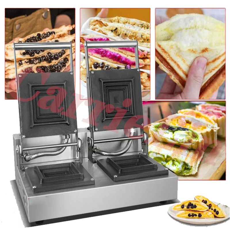 Commercial Household Electric Sandwich Maker Breakfast Machine Waffle Maker Baking Machine Non-stick  Bread Cake Baker