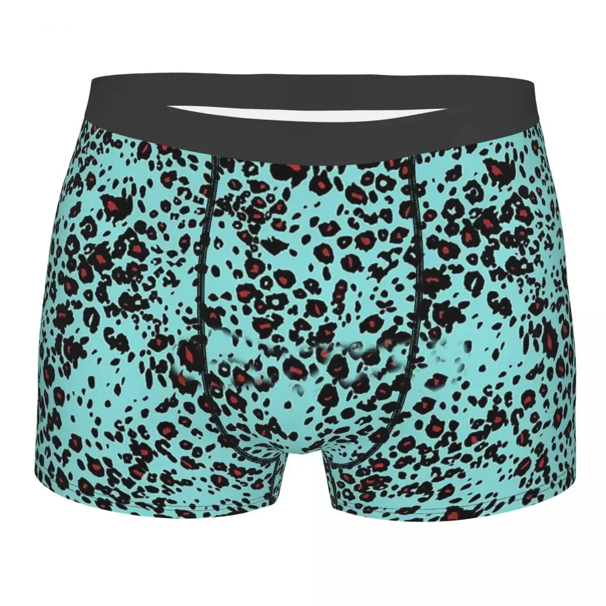 Roar Blue Leopard Design Animal Skin Simulation Underpants Breathbale Panties Men's Underwear Print Shorts Boxer Briefs