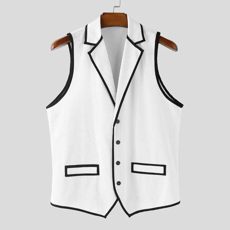 خمر التباين اللون مخطط سترة الرجال قميص 2026 ربيع الخريف أنيق المرقعة قميص بلايز رجالي عادية زرر سروال قصير قمصان