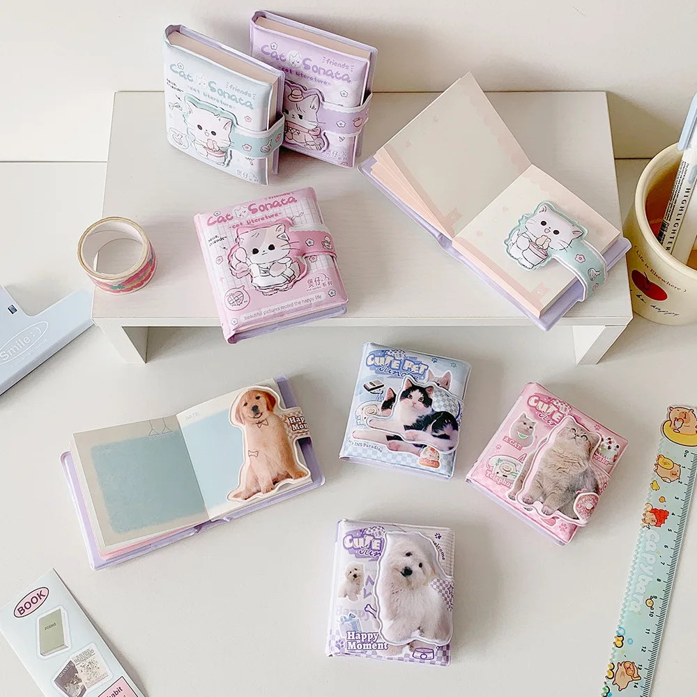 Cartoon Buckle Decompression Mini Notebook, Colorful Pages, Account Book, Student's Cute Handwritten Notebook, Random