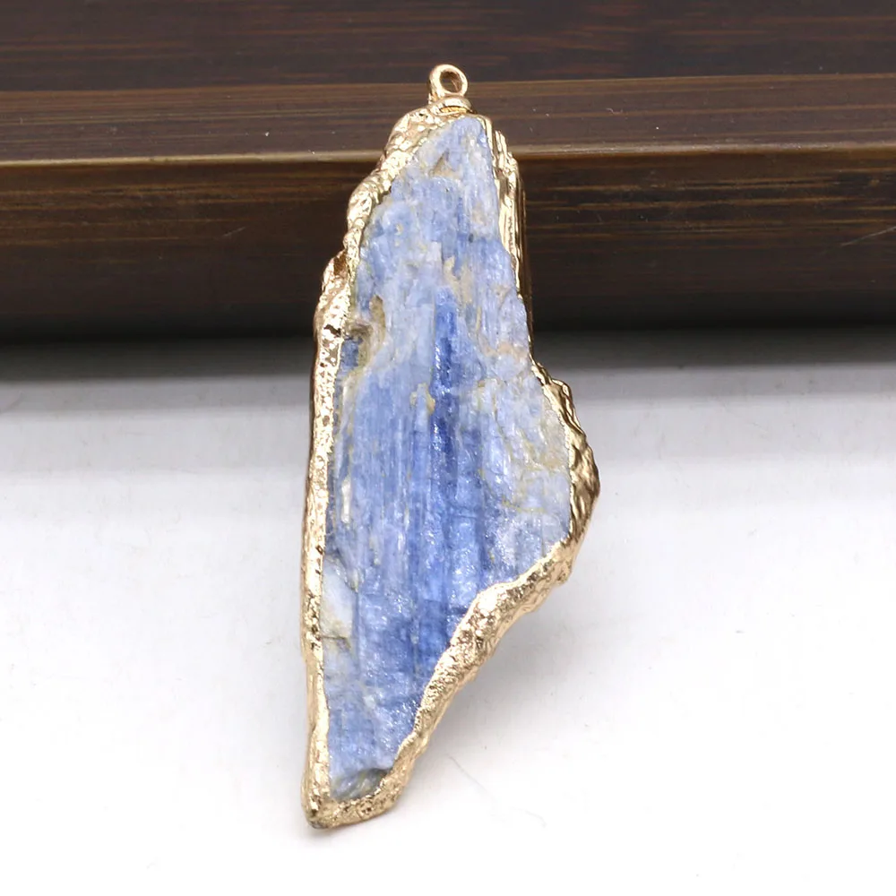 Natural Stone Blue Spodumene Rough Irregular Pendant For Jewelry MakingDIY Necklace Earring Hanging Accessories Charm Gift Party