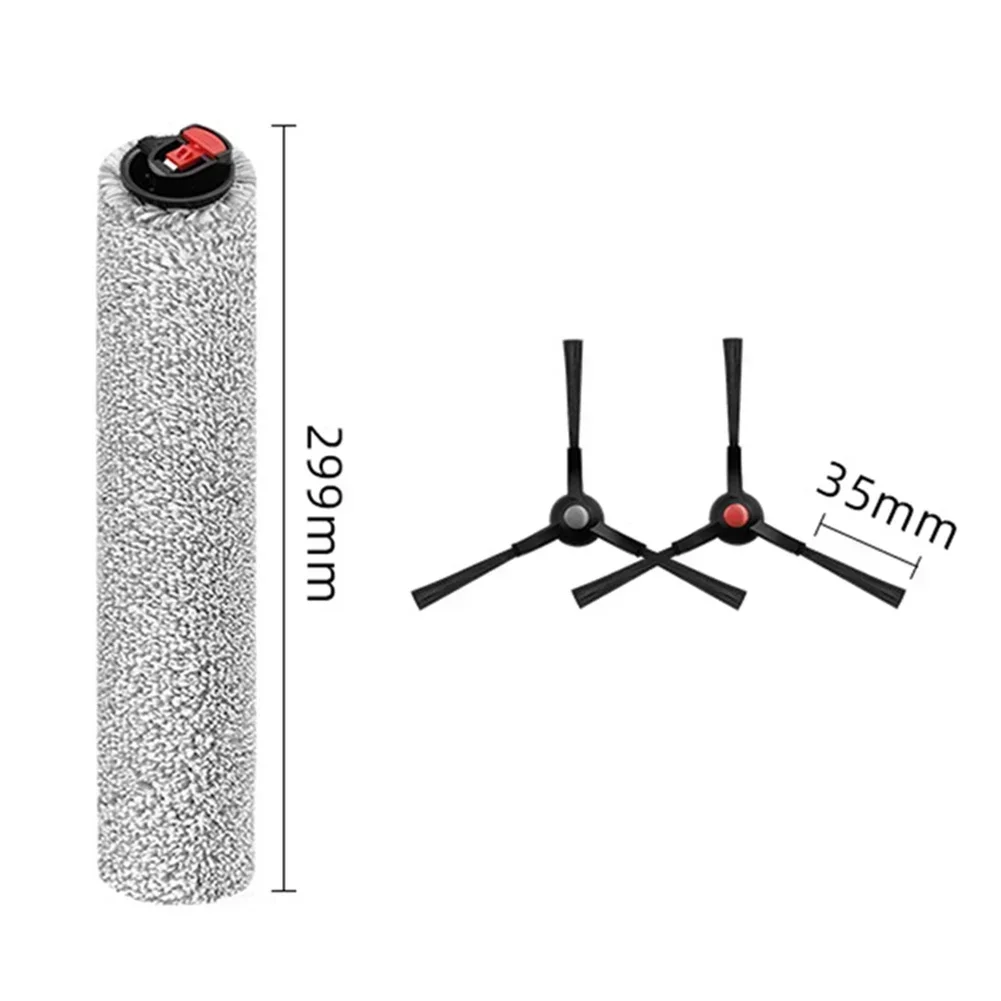 2/1 * Rubber Brush + 10/4 * Side Brushes Efficient Cleaning For Eufy For Omni E25 / E28 Vacuum Cleaner Home Appliance Parts
