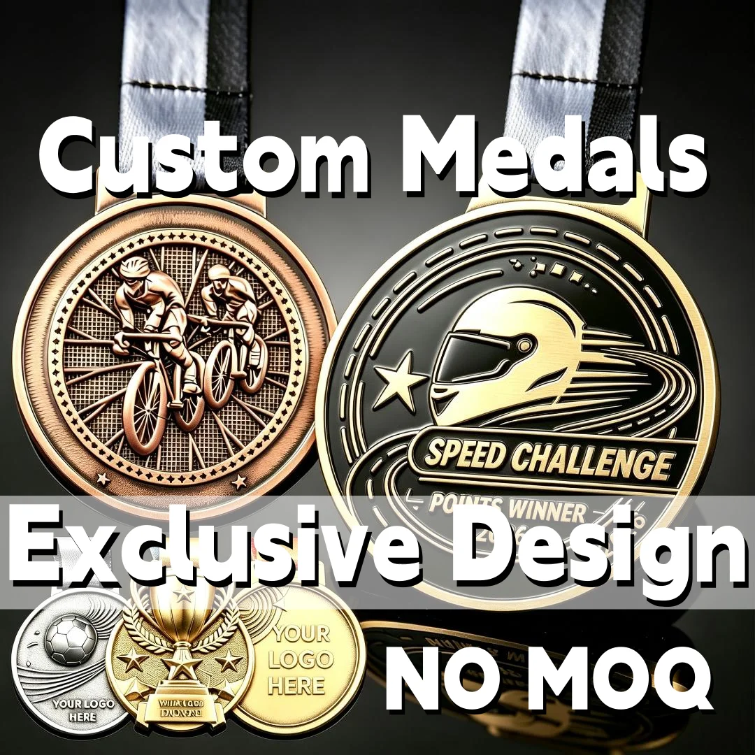 Medals and Trophy Custom Medallions Personalized Metal Award Medals for Cycling Football Sports Competition Souvenir Awards