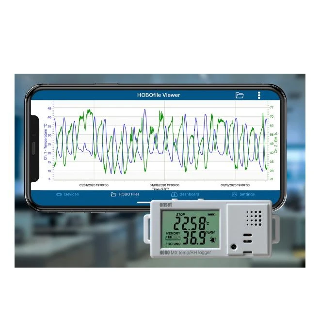 HOBO self-contained wireless data logger Temperature Relative Humidity Data Logger Bluetooth-enabled logger