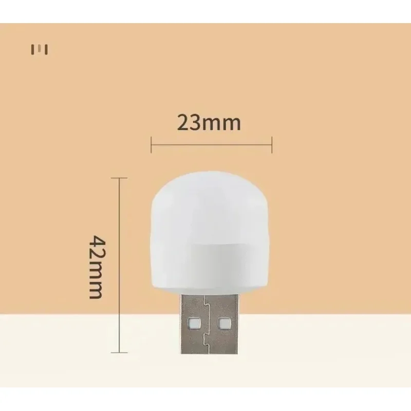 1-10PCs USB night light mini LED night light USB Plug Power Bank USB charging book lights round reading eye protection lamp