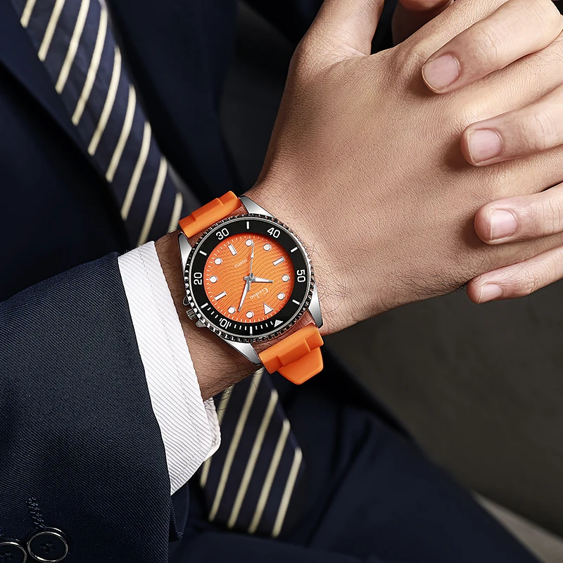 Montres à quartz décontractées pour hommes, montre-bracelet de sport en silicone, mode