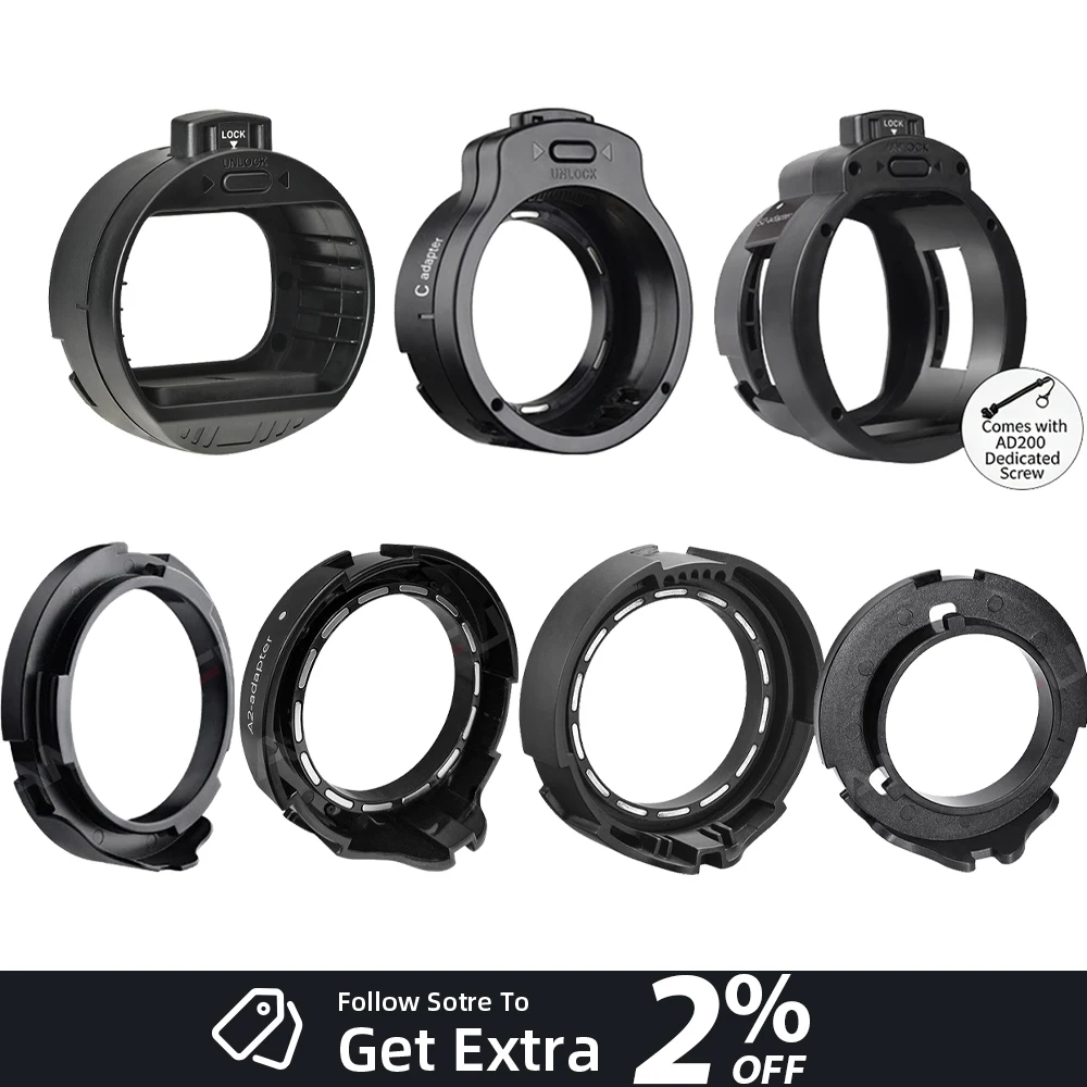 SMDV Softbox Adapter For GODOX NANLITE For Square Head Flash Round Head Flash For Sony Canon