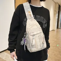 Chest Bag For Girls, Korean Version, Trendy And Versatile Crossbody New Men's Shoulder Bag, Sports Small Backpack