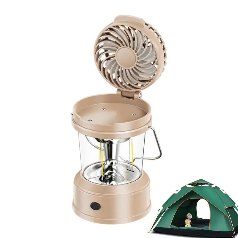 

Outdoor Lantern Fan Portable Camping Fan Rechargeable Foldable Camping Light For Tent Stall Atmosphere Warm Light Home Use