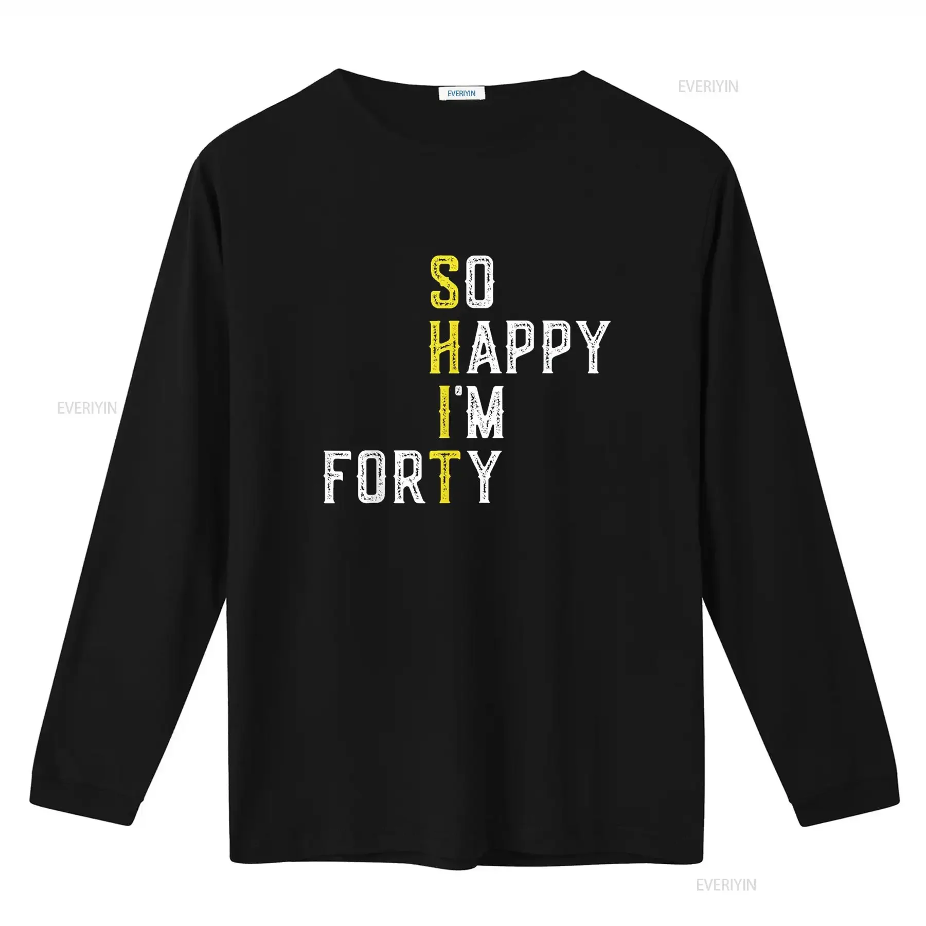 سعيدا أنا أربعون الكمامة 40 سنة مضحك 40th عيد ميلاد تي شيرت خمر غسلها تنفس أوم أنيق امتدت #3