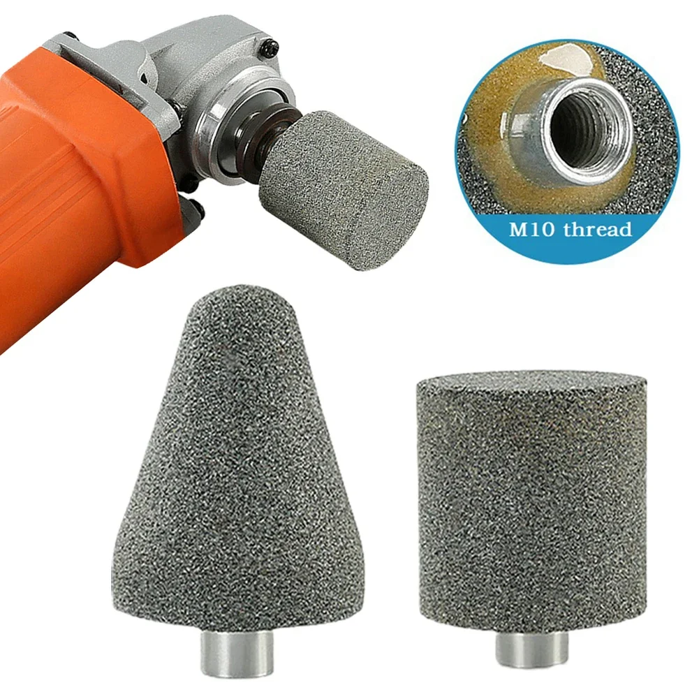 

2pcs M10 Thread Cylindrical/conical Grinding Wheel Head Stone Carving Polishing Chamfer Countersink Bits For Angle Grinder