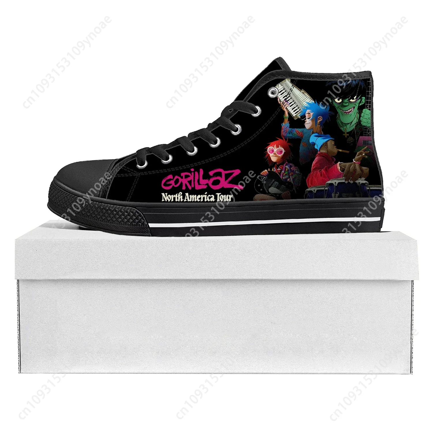 

Gorillaz Virtual Rock Band Fashion High Top High Quality Sneakers Mens Womens Teenager Canvas Sneaker Couple Shoes Custom Shoe