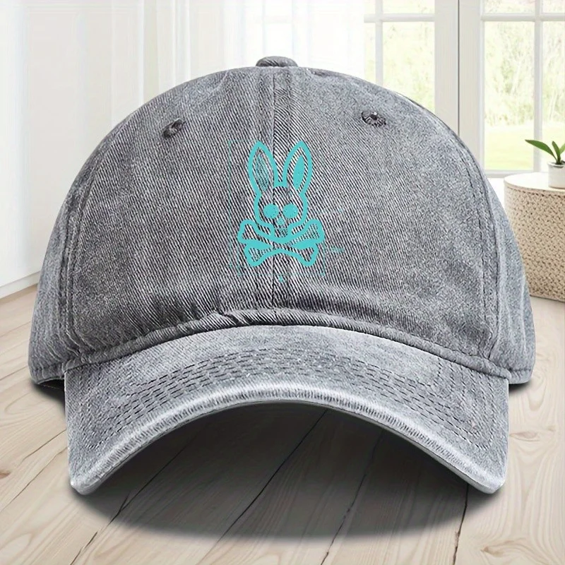 قبعة بيسبول بسيطة من Bunny Psycho Horror قبعة بيسبول شبكية قابلة للتنفس للرجال والنساء متوافقة مع الصيد والسفر في الهواء الطلق