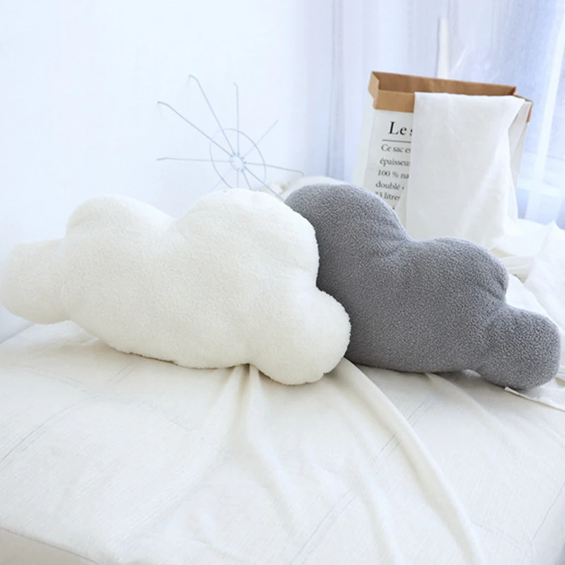 Nordic White Cloud Shaped Cushion PP Cotton Soft Cute Plush Pillow For Home Sofa Decoration Girls Bedroom Plush Toy Decor