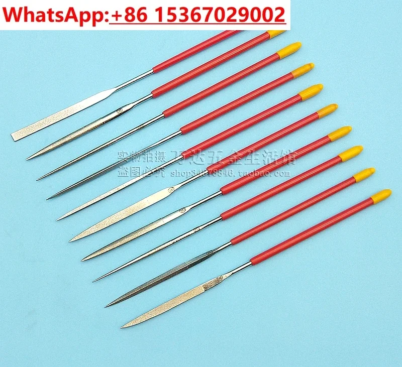 10PCS Diamond File #2mm Round / Alloy Triangle / Jade Grinding Instrument Mini Precision File D240