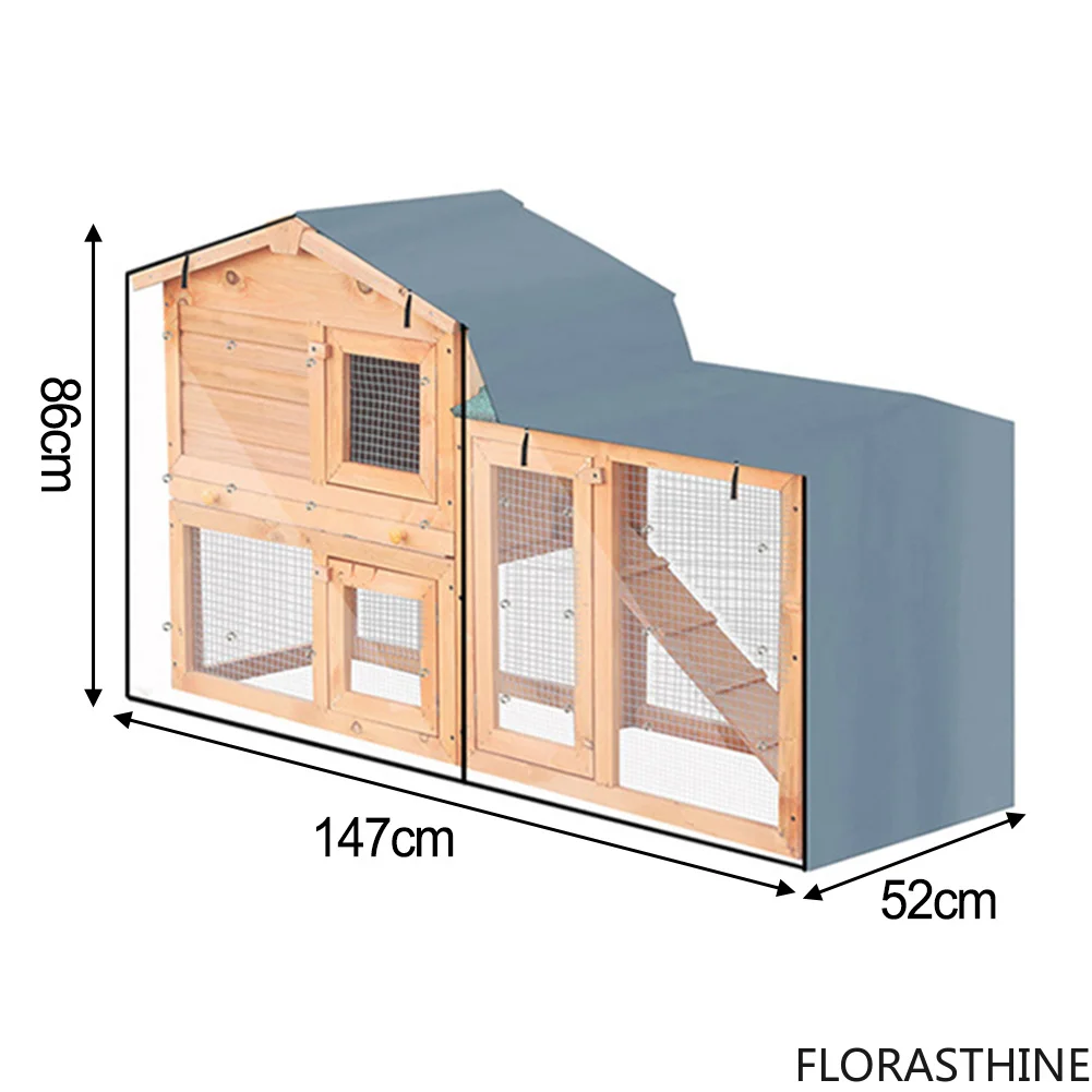 Indoor Guinea Pig Hutch Cover Accommodates Various Door Combinations String Adjustable Hem Clear Front Folding