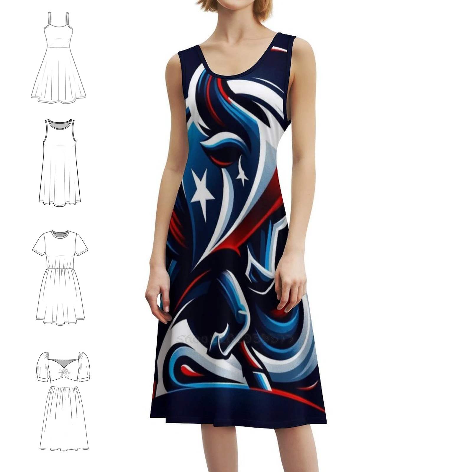 

Texas Football Sweetheart Neckline Dress Elegant Summer Party Dress For Women American Football Bull Head Logo Lone Dress For