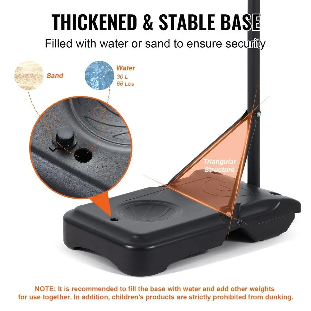 Höhenverstellbarer Basketballkorb, tragbar, mit Rückwand, 28 Zoll, für Kinder, Erwachsene, Outdoor, Innenbereich