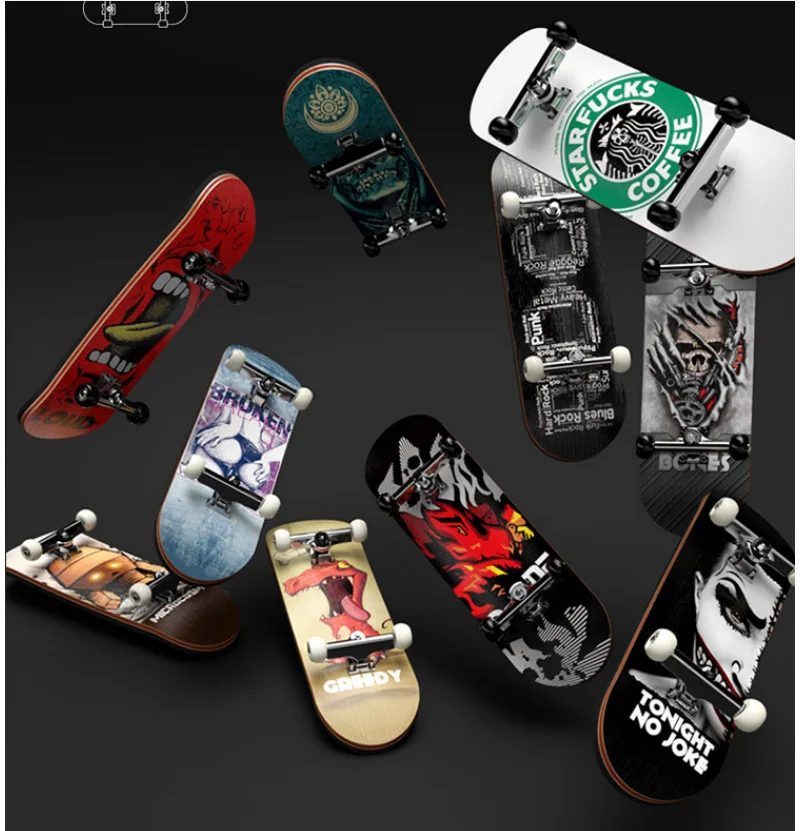 

Boy's Gift Finger Skateboard Toy Professional-level Fingertip Skateboard Double Lift Plate With Bearing H29